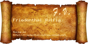 Friedenthal Vulfia névjegykártya